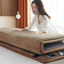 QXTT Materasso Letto Futon Matrimoniale E Singolo Pieghevole E Arrotolabile Materassi da Terra Alto Futon Trapuntato Salvaspazio per Campeggio Balconi Picnic,Grey-150 * 200cm