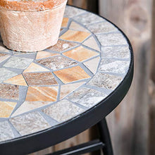Outsunny Tavolino da Giardino, Tavolo da Esterno in Metallo Nero e Ceramica, Verde e Arancione Ф36 x 58cm