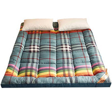 QXTT Materasso Futon, Materassi Letto Futon, Pieghevole Antiscivolo Tatami Materasso Pad Tappetino Tappeto Letto A Pelo Letto Pigro Stuoie per Camera da Letto E Ufficio,Blue-90×200cm