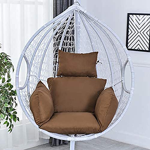 Yxxc Cuscino per Sedia a Dondolo Lavabile Antiscivolo Indoor Outdoor, Cuscini per Sedia a Dondolo per Amaca Cuscini Morbidi per Sedia in Tinta Unita, Cuscini per sedie a Cesto sospeso caffè