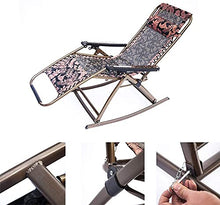 Comoda sedia a sdraio a dondolo con braccioli per rilassarsi e roccia in stile e comfort leggero telaio in acciaio e tessuto resistente alle intemperie.