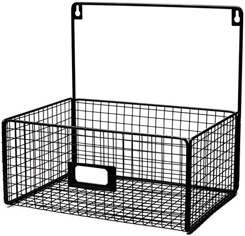 UWY Rettangolo Appeso Cestino portaoggetti Decorazione Bagno Doccia Mensola Staffa a Muro Supporto per Arte in Ferro Supporto per Scarico Nero Scaffale per Studio con Slot per schede
