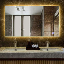Specchio Specchio retroilluminato per Bagno con Illuminazione a LED Grande, Specchio Rettangolare Senza Cornice, Angolo retto 500x700 mm