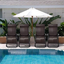 DHHZRKJ Sedia a gravità Zero, Set di 2, sedie a Sdraio Pieghevoli in Rattan con Posizioni Regolabili, Poltrona reclinabile per Giardino a Bordo Piscina, Patio, Spiaggia
