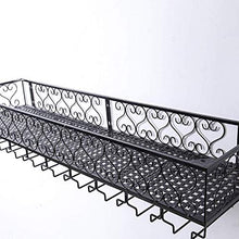PZW Semplice e Creativo Portabottiglie da Parete in Metallo Arte Del Ferro Scaffale da Parete Scaffale per Vino Retrò Calici Portabicchieri Scaffale Decorativo da Parete120 × 25 × 17 centimetri