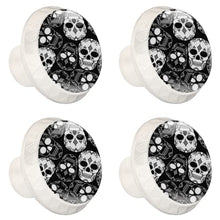 Maniglie per cassetti Manopole per cassetti Manopole rotonde Confezione da 4 per armadietto, cassetti, cassettiere, cassettiere ecc. Teschio in bianco e nero