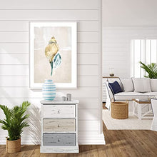 Rebecca Mobili Cassettiera decape, Comodino con 3 cassetti, Legno di paulonia, Bianco Beige Grigio, Stile Retro, Camera Bagno - Misure: 54 x 37 x 27 cm (HxLxP) - Art. RE4263