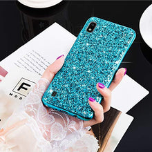Saceebe Compatibile con Galaxy A10 Custodia Silicone TPU Paillettes Glitter Strass Silicone TPU Case PC Coperture [placcatura bordo] Bumper Case Ultra Sottile Antigraffio,blu&