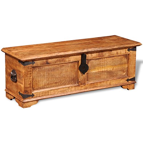 XINGLIEU baule portaoggetti Marrone, baule portaoggetti in legno, tavolo supplementare, 110 x 35 x 40 cm