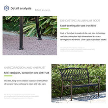Banco di Svago All'aperto Panchina Terrazzo, Panca da Giardino Alluminio Pressofuso Resistente alle Intemperie Lunga Durata, Panca Cortile retrò 2 Posti, Panche Riposo Decorative sotto Portico Prato