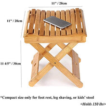 Kuinayouyi, sgabello pieghevole in bambù, per doccia, rasatura delle gambe e poggiapiedi, completamente assemblato, in legno per vasca idromassaggio, per adulti e bambini