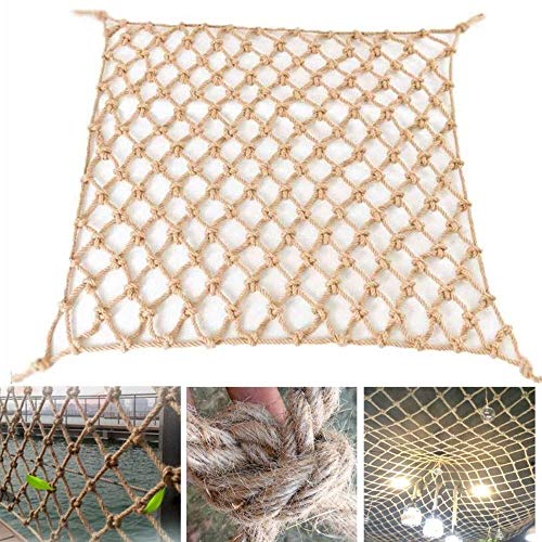 WEIFAN Rete da Arrampicata per Bambini - Protezione di Sicurezza Corda Tessuta per Arrampicata con Bastone di Legno Doppia Amaca per Esterni Altalena Rete da Giardino