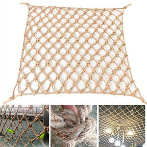 WEIFAN Rete da Arrampicata per Bambini - Protezione di Sicurezza Corda Tessuta per Arrampicata con Bastone di Legno Doppia Amaca per Esterni Altalena Rete da Giardino