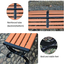 QHW Panca da Giardino da Esterno per Cortile, Moderna Panca da Giardino a 3 posti in Metallo, con/Senza Schienale, Antivento, anticorrosione, Lunghezza 150 cm