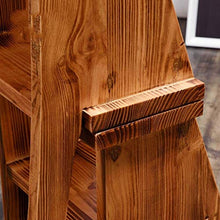 Sgabello legno 4 passo installazione senza scaletta, multifunzionale scala pieghevole mobilia, retro vibrazione disegno bar legno massiccio sgabello, portascale ispessita coperta ( Size : 38x38x85cm )