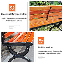 Panchine da giardino Park Terrace, Panchine da balcone per esterni in ghisa e legno massello, Panchine per il tempo libero in materiale composito per cortili e portici, Panchine decorative da 2-3