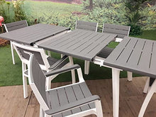 XONE Keter Set Harmony in Resina Tavolo (160/240x100xh74cm) e 6 poltrone Stampo Legno + Copertura Contro intemperie