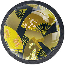 Japanese Traditional Fans Pomelli per Porta Set di 4 Pomelli per Mobili Manopole per Cassetti Cucina Armadio Vetro