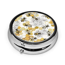 Scatola rotonda per medicina portatile, mini pillole in metallo, dispenser per pillole tascabili, borsa da viaggio, regalo per salvare le api miele