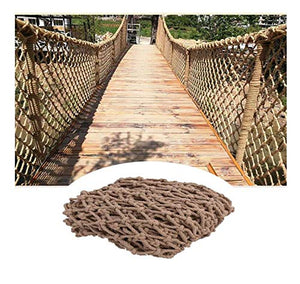 WEIFAN Reti per Scale anticaduta - Rete di Sicurezza per Bambini, Animali Domestici, Supporto per Piante, carico, carico da Arrampicata con Bastone di Legno Doppia Rete per Amaca Altalena per Esterni