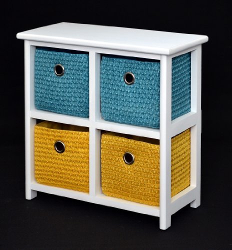 TS-Ideen 4359 - Mobiletto/Comodino con 4 cestini, Altezza: 44 cm