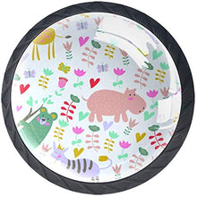 Animali carini divertenti Pomelli per Porta Set di 4 Pomelli per Mobili Manopole per Cassetti Cucina Armadio Vetro