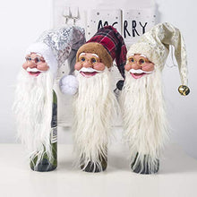 NUOBESTY Copri Bottiglia di Vino di Babbo Natale Copribottiglie di Vino di Natale Copri-Cappello a Cilindro Ornamento di Babbo Natale per Decorazioni Natalizie (Argento E Dorato)