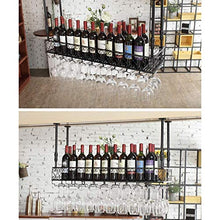 COLiJOL Portabottiglie per Vino da Appendere a Parete in Metallo Portabottiglie per Vino, Portabottiglie per Vino a Soffitto Altezza Regolabile, Portaoggetti per Mensola a Muro, Portabottiglie per Ca