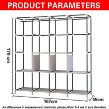 UDEAR Armadio Richiudibile Cabina Salvaspazio Guardaroba Non Tessuto Appendiabiti in Tessuto con Cerniera (Beige)