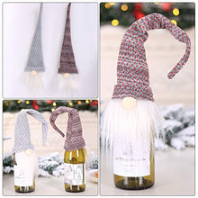 Angoily 2 Pezzi GNOME Bottiglia Toppers Cappello di Babbo Natale Vino Bottiglia Toppers Natale Argenteria Titolare Xmas Stoviglie Titolare per La Cena di Festa Decorazioni da Tavola