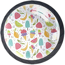 Dessert Dolce Gelato Frutta Colorato Pomelli per Porta Set di 4 Pomelli per Mobili Manopole per Cassetti Cucina Armadio Vetro