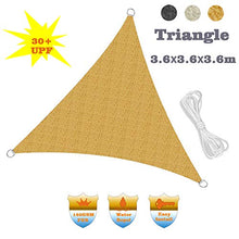 HENG FENG Vela Ombreggiante Tenda a Vela Triangolare HDPE 3.6 x 3.6 x 3.6 M Traspirante e Protezione Solare Anti UV per Esterni Giardino Verande Colore Sabbia