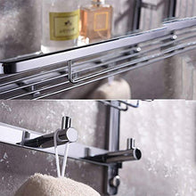 JNMDLAKO Portaoggetti per Doccia a Parete, mensola per Bagno, cestello per Doccia a 2 Ripiani, portasciugamani da Bagno Quadrato con mensola per Montaggio a Parete, Cromato