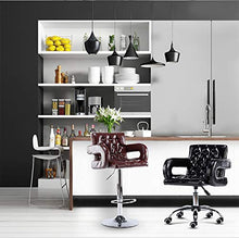 SHPEHP Sgabello da bar idraulico girevole in pelle PU con schienale imbottito in similpelle Sgabello da bar girevole regolabile Airlift con base cromata, nero vino rosso-Black