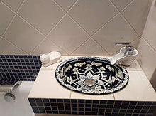 Dolores ovale lavabo ovale con bordo in ceramica Talavera incasso/lavello lavabo dal Messico blu scuro