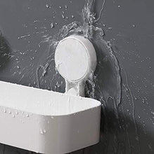 ZLININ Y-longhair Mensola da bagno bianca con ventosa a ventosa inclusa per lavabo, tavolo quadrato in plastica, 30 x 9,4 x 13 cm