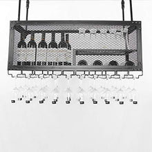 YWYW Wine Bar Bar Wine Glass Rack Hanging Wine Glass Bar Hanging Creativo Europeo Portabottiglie di Vino Appeso a Parete Industriale Decorazione portabottiglie Nero (Dimensioni: L100 * W30CM)