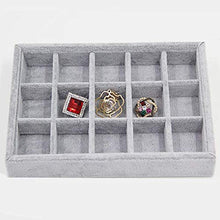 Haucy Scatola portaoggetti per gioielli, con 12 piccole griglie, 20 x 15 x 3 cm