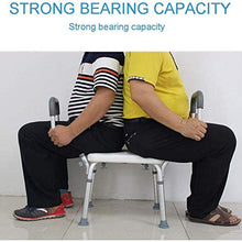 SETSCZY Sedia da Doccia Portatile Sgabello da Bagno in Alluminio con Schienale e Braccioli Panca da Doccia Regolabile da Altezza Sedia con Piedini in Gomma Antiscivolo