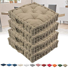 Set 4 Cuscini Sedie Cucina e giardino cm 40x40 x 9 cm a doppia imbottitura Extra per seduta comoda e confortevole antidecubito (Fango)