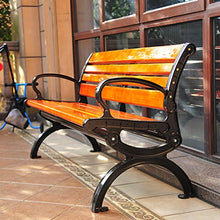 ZXF- Panchina da Giardino per Terrazza All'aperto Panchina da Parco con Schienale, Sedia in Alluminio Pressofuso per Il Tempo Libero Resistente alle Intemperie, Sedia da Portico in Legno