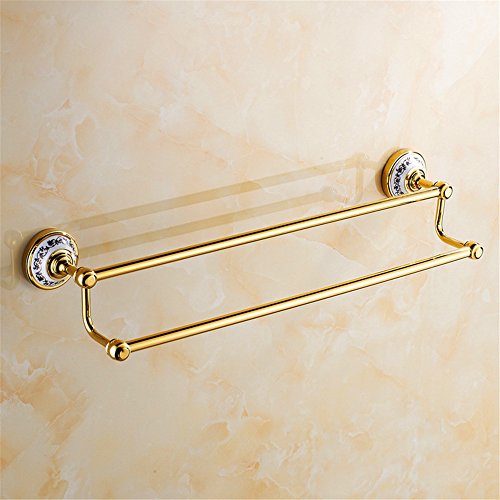 MBYW Portasciugamani Moderno Portasciugamani Elegante per Il Bagno di Moda Portasciugamani Placcato in Oro Bianco e Blu con Doppio Asciugamano in Porcellana Ciondolo Stile Europeo (5D4F)
