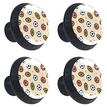 Set di 4 maniglie rotonde per armadio da cucina, credenza, cassettiera, cassettiera, con viti, per cucina, comò, armadietto, bagno, armadio, pallacanestro e calcio