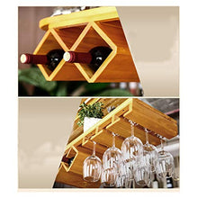 CCFENG Porta Bicchiere di Vino in Legno massello Domestica, Semplice a Testa in Giù Vivente Porta Bicchiere da Pranzo, Bar Vino Rack Decorazione, Appeso Titolare in Legno Massiccio Calice