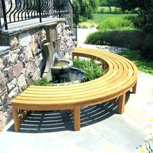 Panca Rotonda a Forma di S Fermo, Resistente alle intemperie, in Legno di Teak Massiccio, Diametro Esterno 200 cm, Rotonda o semicircolare 180°