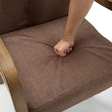 zvcv Sedie da scrivania Sedie da Pranzo/Laterali in Legno con Braccio, Sedia da Reception con Accento per Il Tempo Libero Imbottita in Tessuto Contemporaneo, Cachi