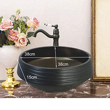 lilili Lavabo da Appoggio Lavabo Ceramica Ovale Lavabo da Appoggio Lavello in Ceramica A Forma Ovale Lavandino da Appoggio for Bagno Casa 38x38x15cm (Color : Gold Blue)