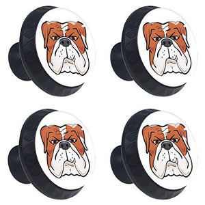 Set di 4 maniglie rotonde per armadio da cucina, credenza, cassettiera, cassettiera, con viti, per cucina, comò, armadietto, bagno, armadio e cane Bulldog