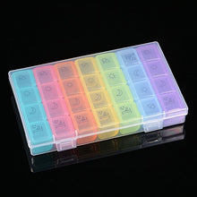 Leeofty Scatola di immagazzinaggio Portatile settimanale di prescrizione e farmaci Case Pill Organizer 7 Giorni 4 Volte al Giorno Mattina mezzogiorno Pomeriggio Notturno 28 Slot