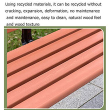Panca da giardino per esterni panchina da terrazza, panchina da parco con schienale in legno in plastica anticorrosione, salotto da balcone con struttura in metallo e braccioli, può ospitare 2-3 per